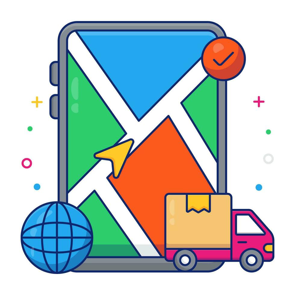 Perfect design icon of mobile cargo tracking vector