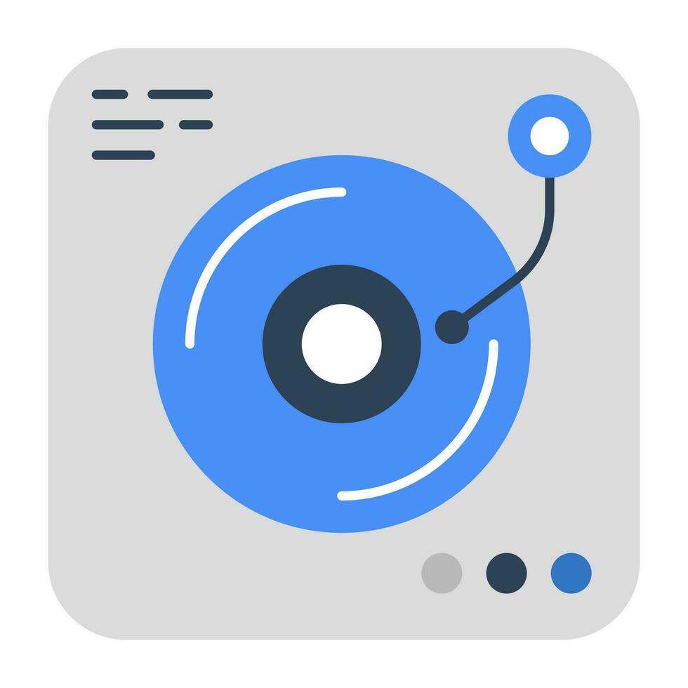 A retro vinyl recorder icon, vector design of turntable