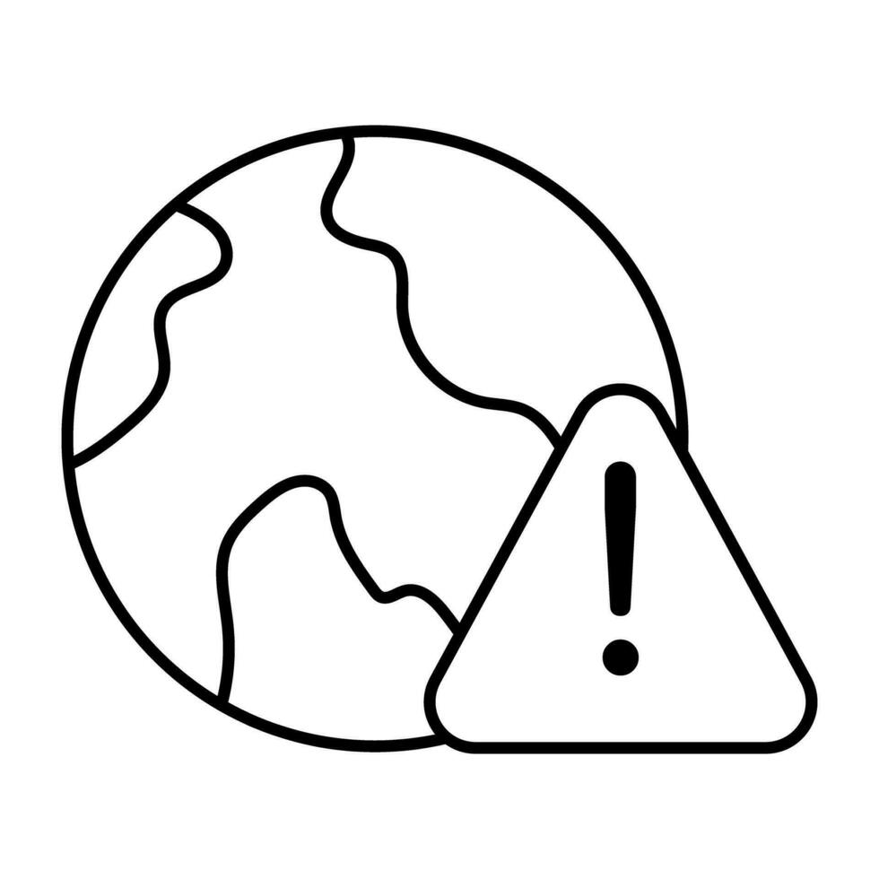 Conceptual linear design icon of global risk vector