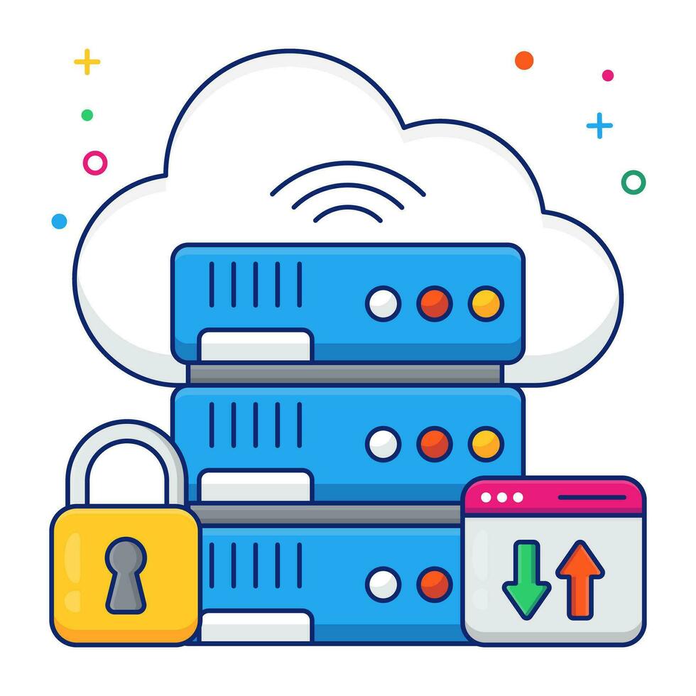 A unique design icon of cloud hosting vector