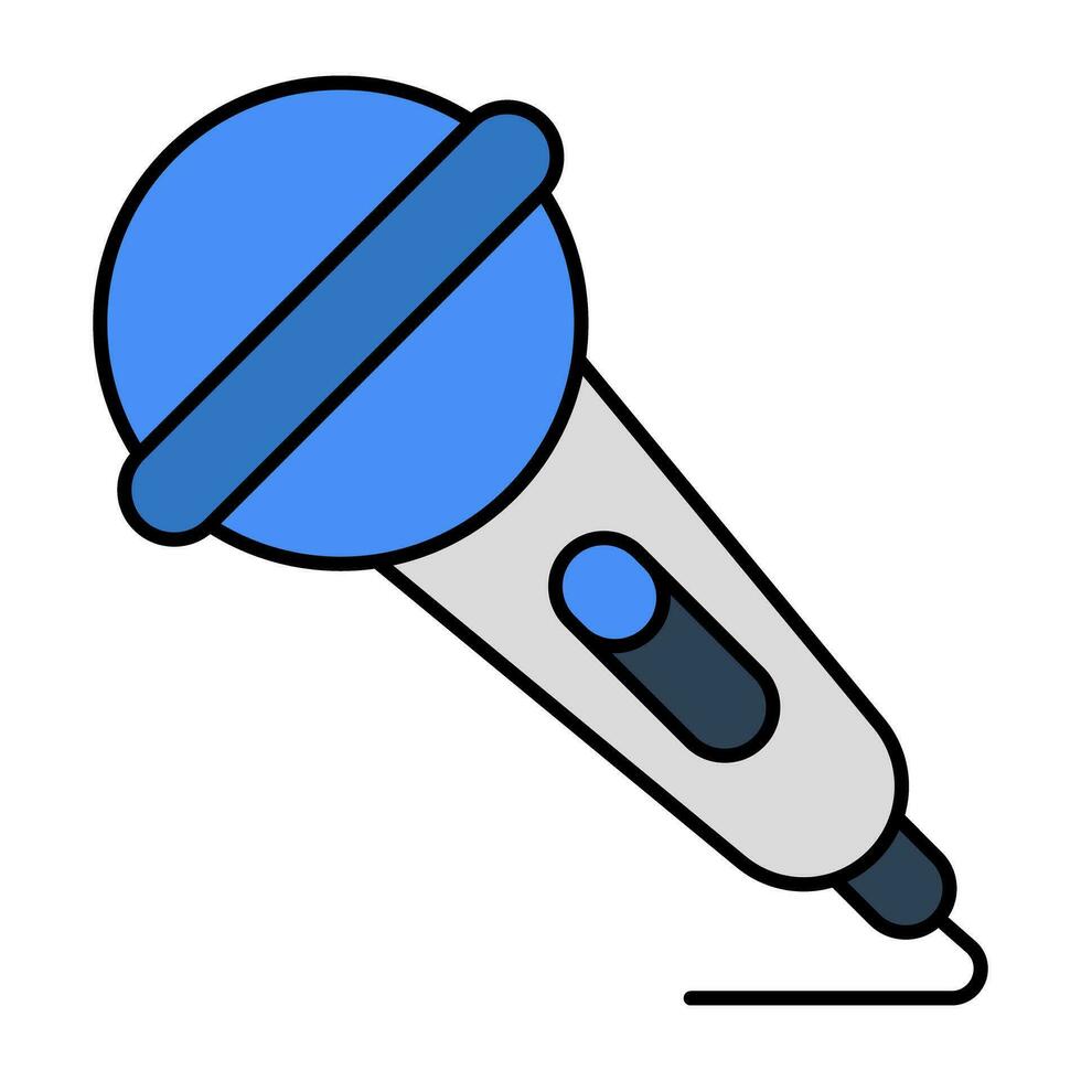 Icon of singing mic in flat design vector