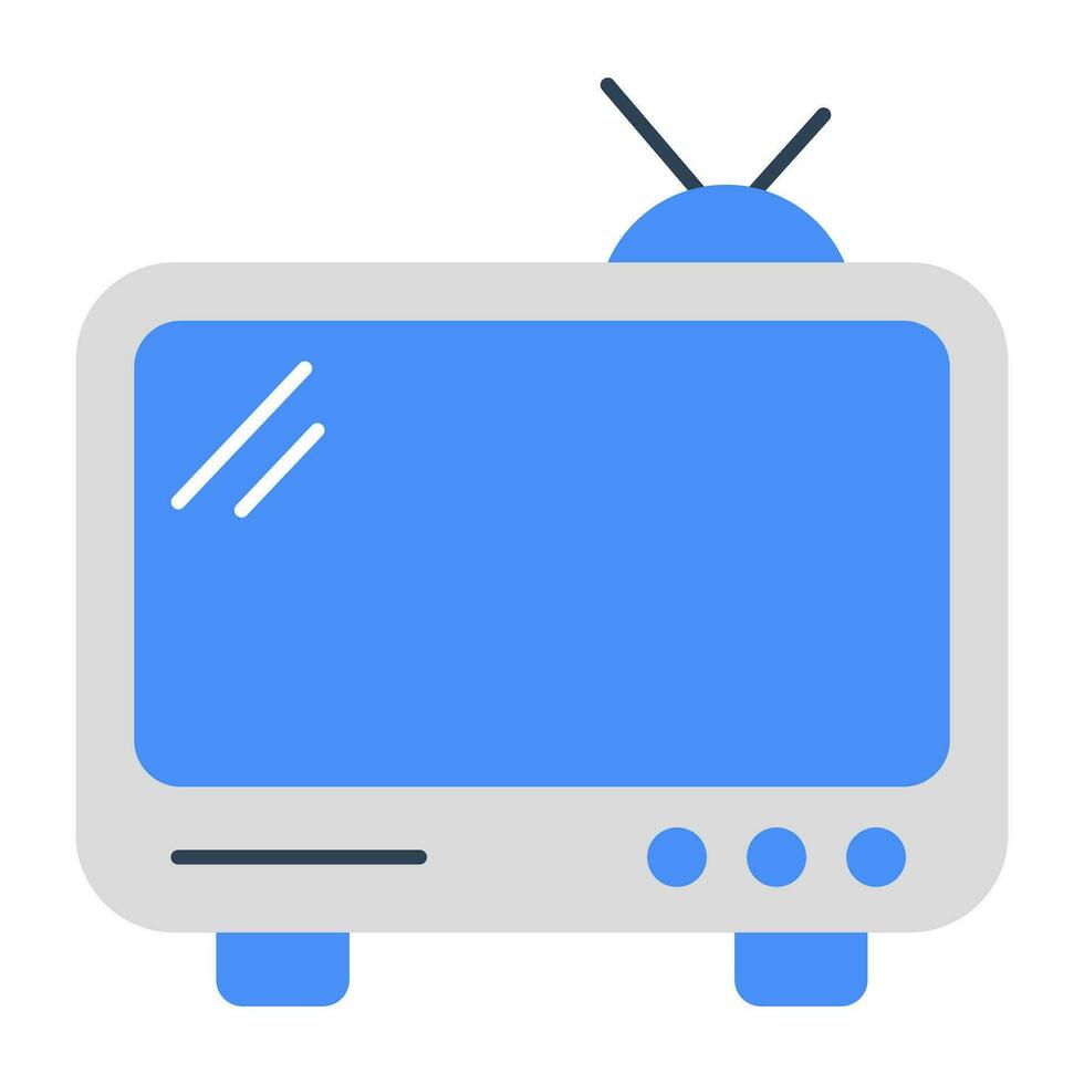 A flat design icon of television vector