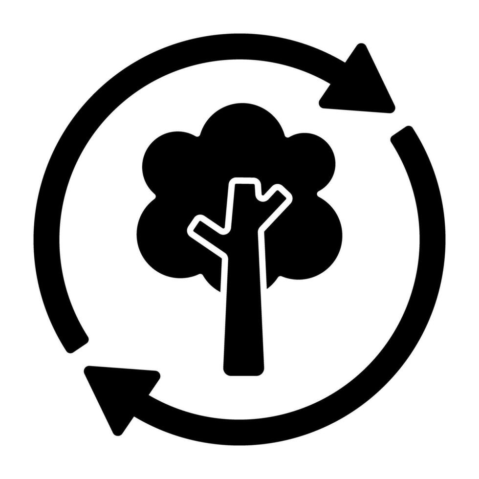 Perfecto diseño icono de árbol actualizar vector