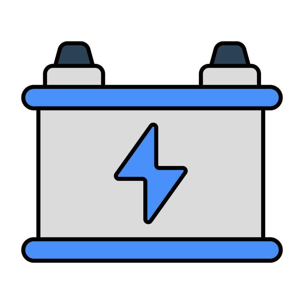 Car battery icon in flat design vector