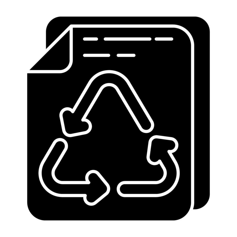 Conceptualizing solid design icon of paper recycling vector