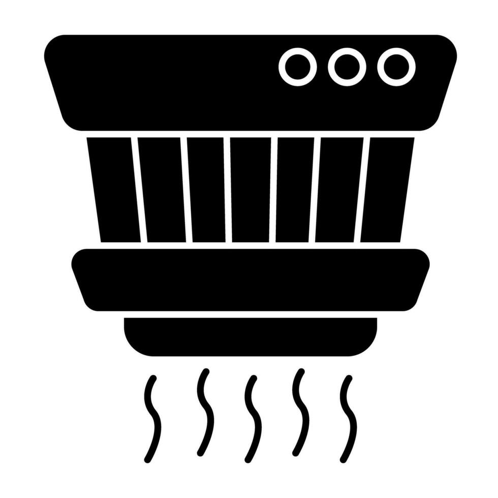 A solid design icon of smoke detector vector