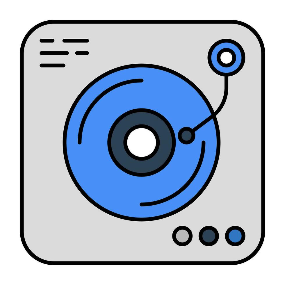 A retro vinyl recorder icon, vector design of turntable