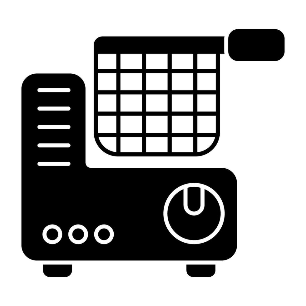 Editable design icon of deep fryer vector