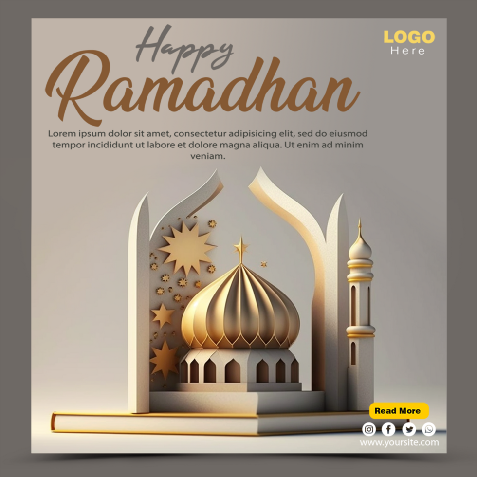 Ramadan and Eid Islamic Podium 3D Product Display Sale Banner Background, Ramadan sale social media post psd