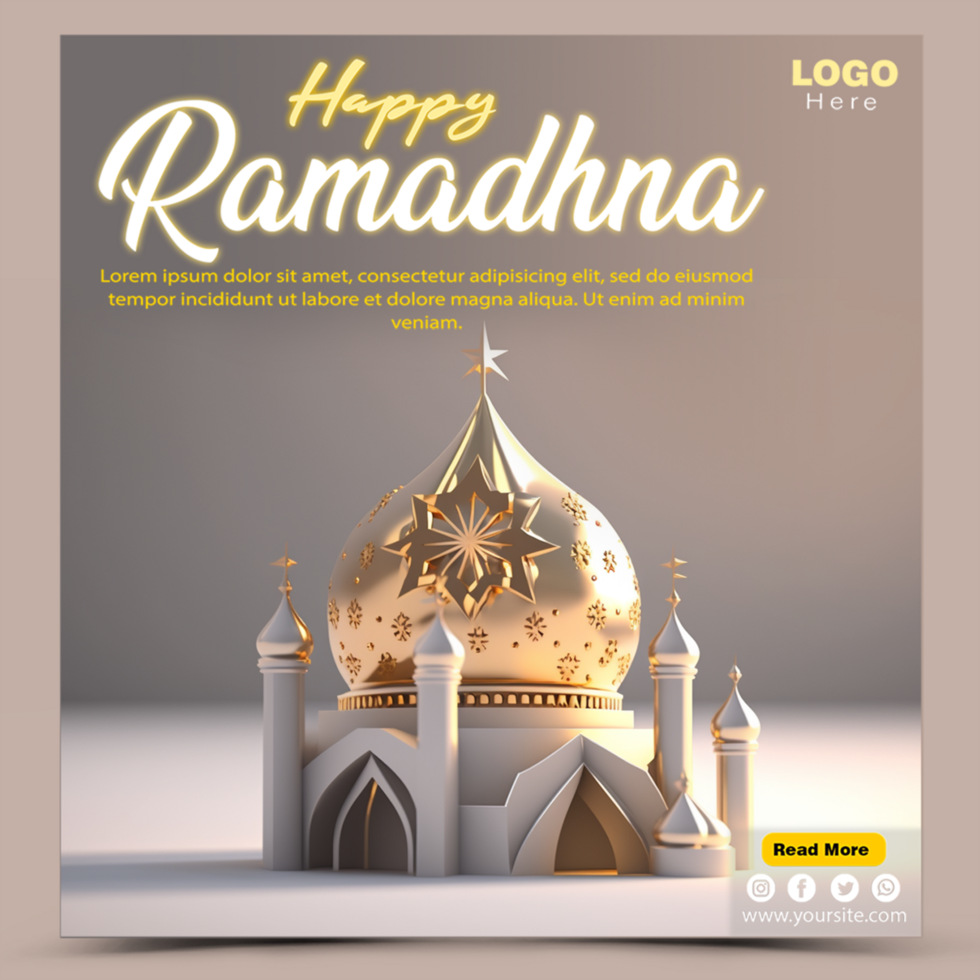 Ramadan kareem traditional islamic festival religious social media banner psd