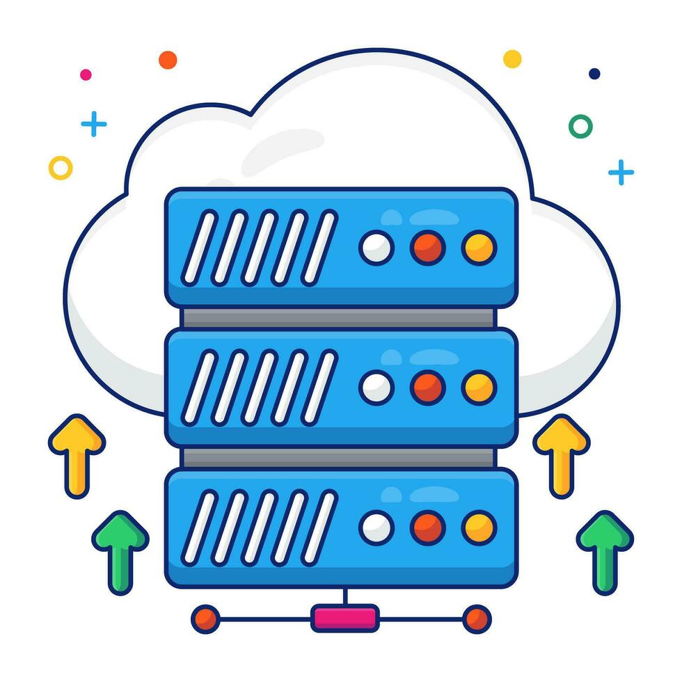 Editable design icon of cloud data transfer vector