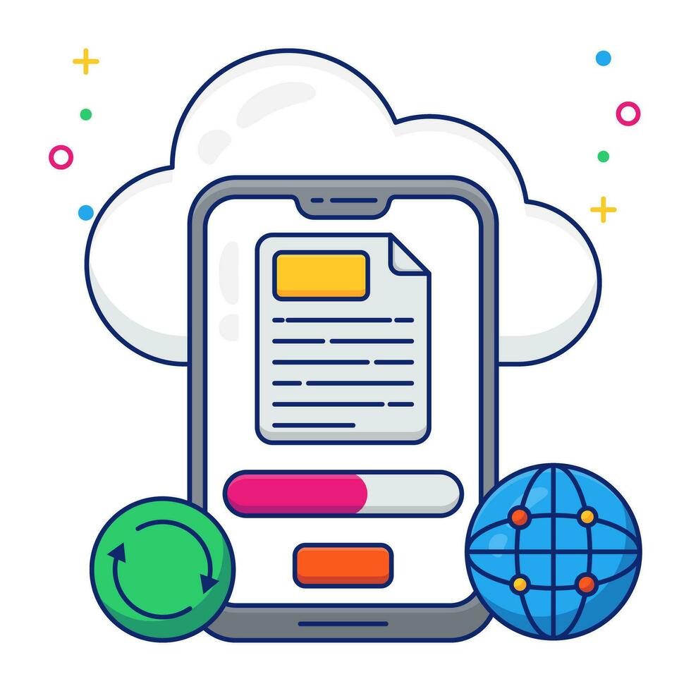 Creative design icon of mobile data sync vector