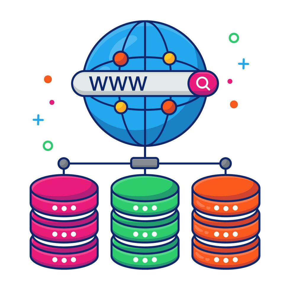 A flat design icon of web browser, www vector