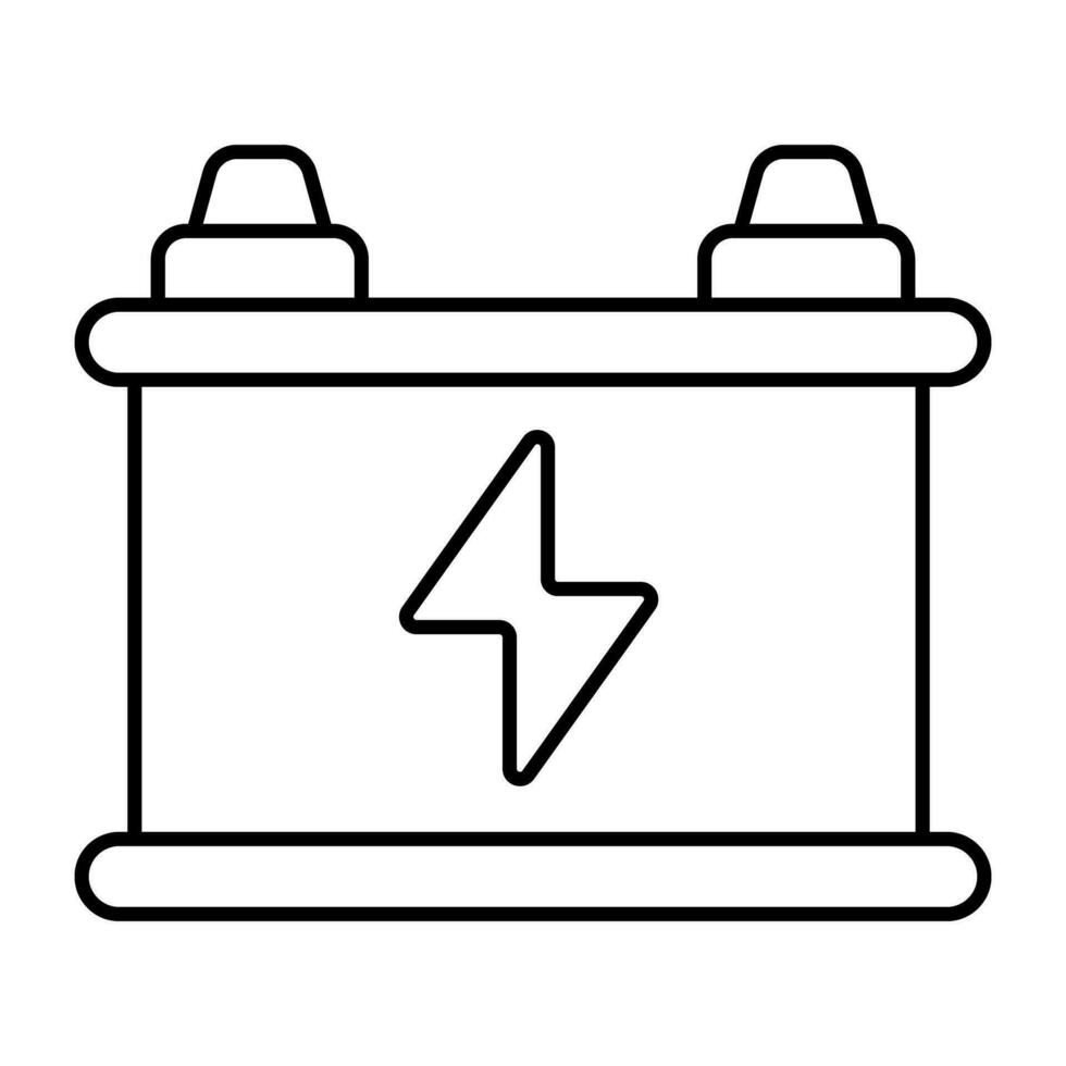coche batería icono en lineal diseño vector