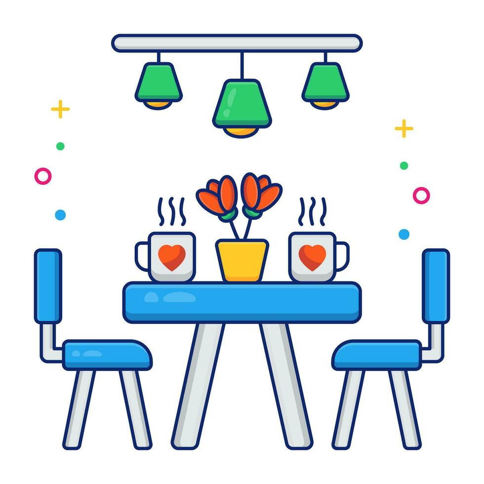 Trendy vector design of dating table