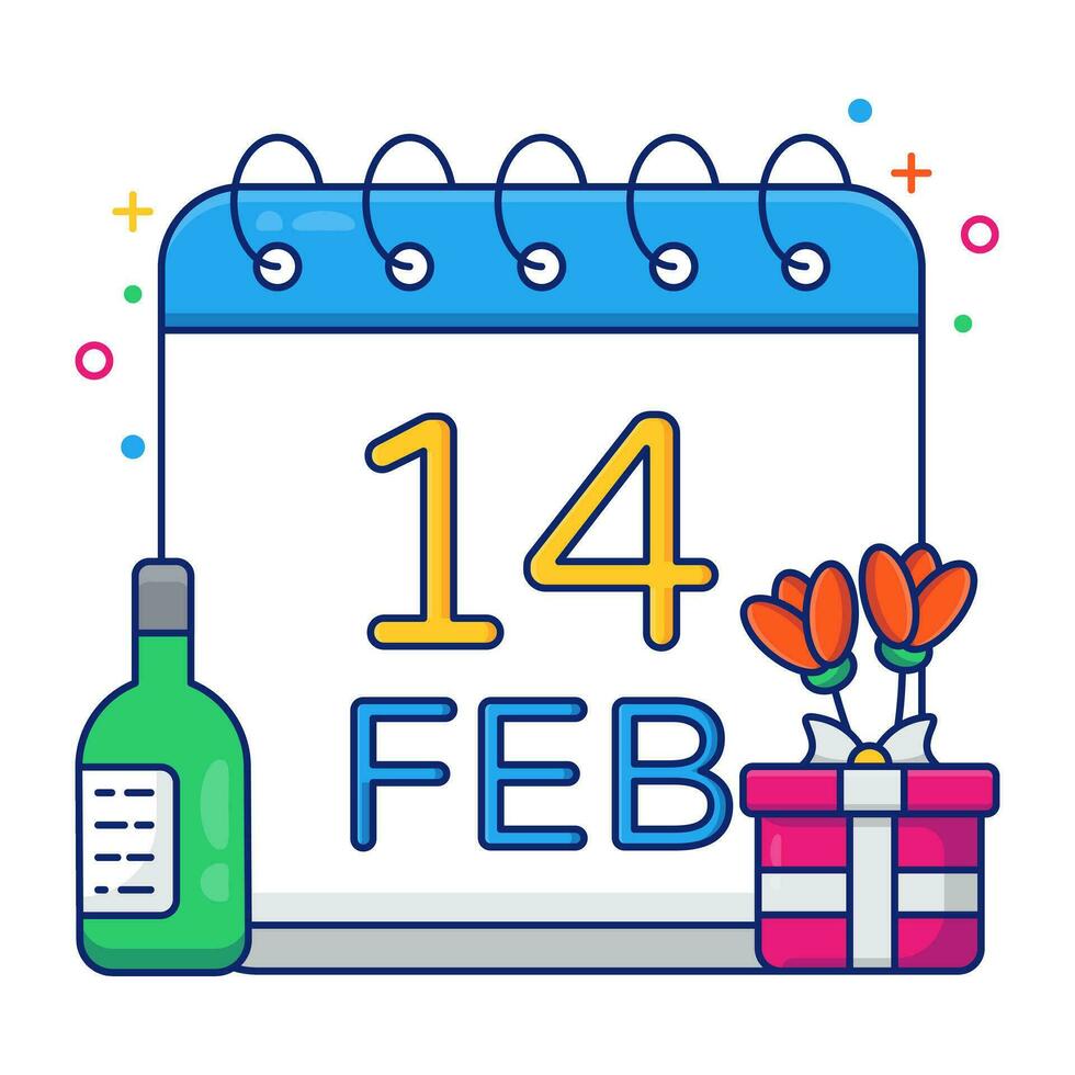 An icon design of valentine day reminder vector