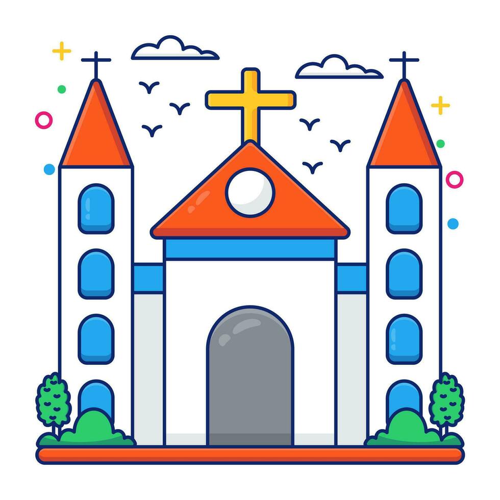 Modem design icon of catholic church vector