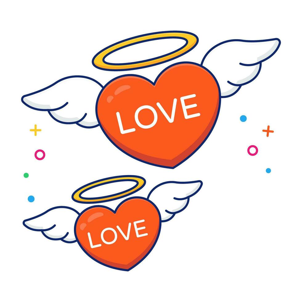 Creative design icon of love wings vector