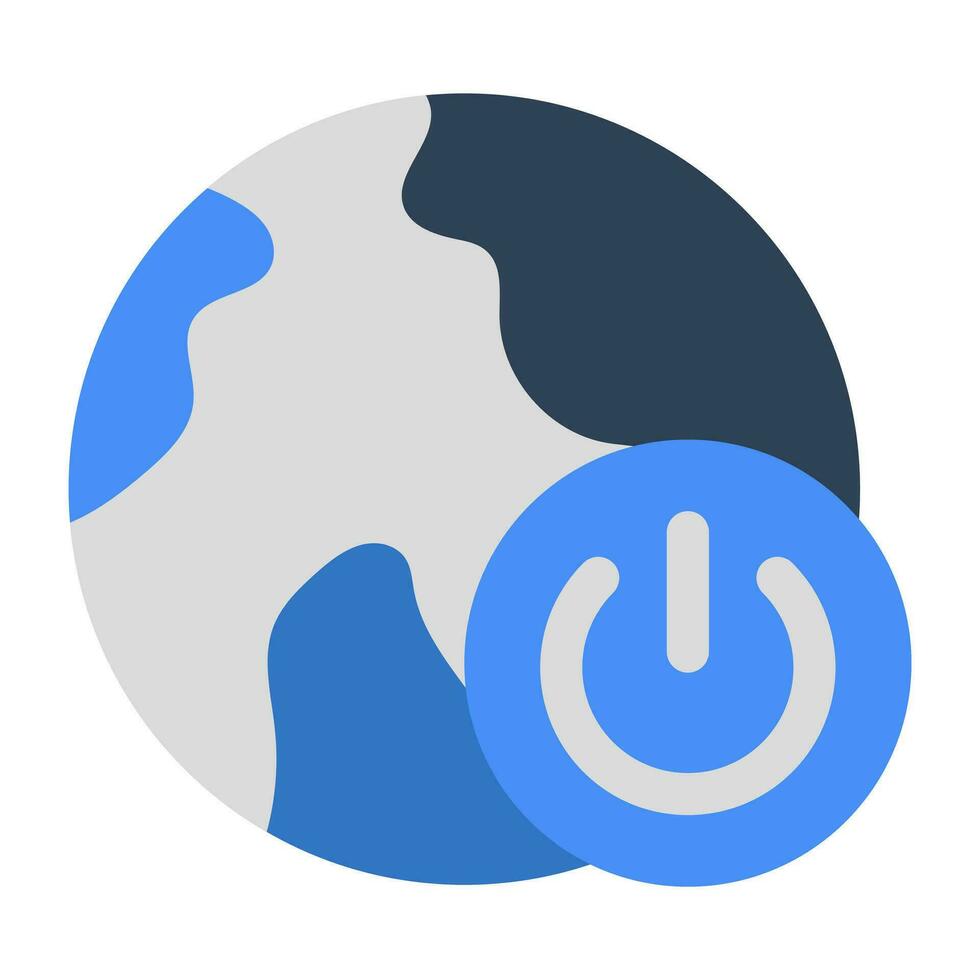 An icon design of global power button vector