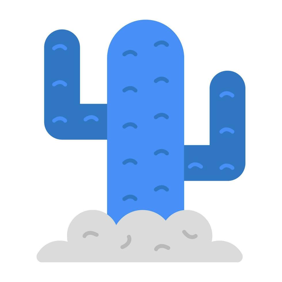 A flat design icon of cactus vector