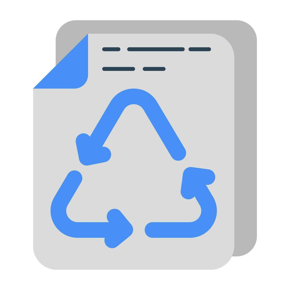 Conceptualizing flat design icon of paper recycling vector