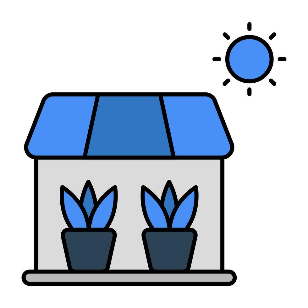 Editable design icon of greenhouse vector