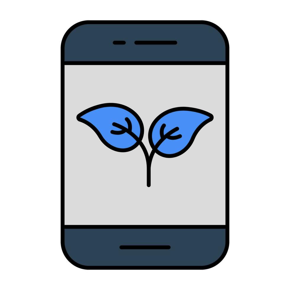 Premium download icon of mobile leaf vector