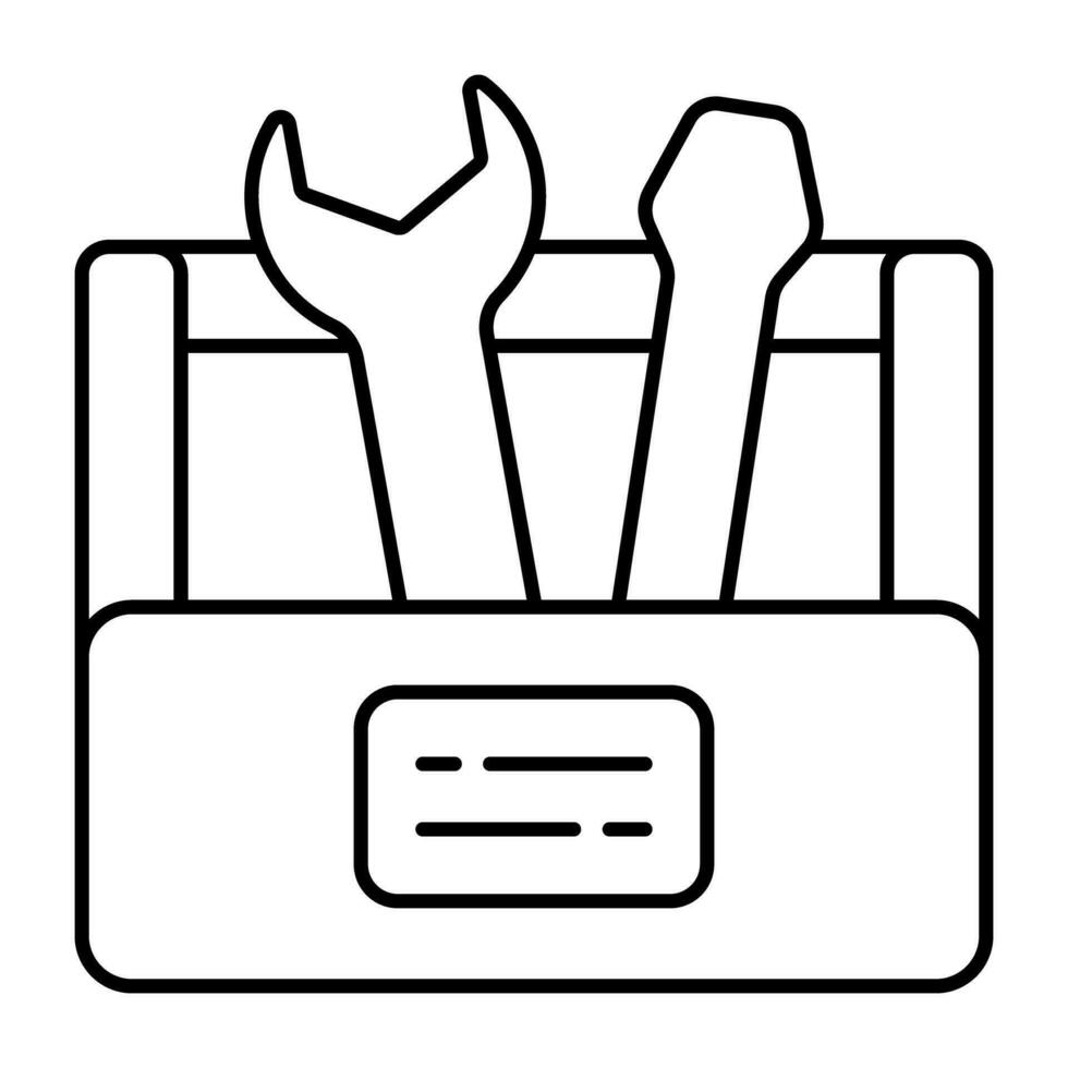 un lineal diseño icono de caja de herramientas vector