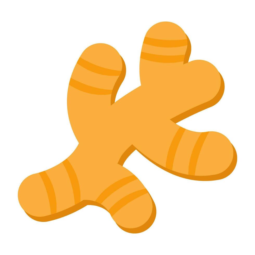 A flat design icon of ginger vector