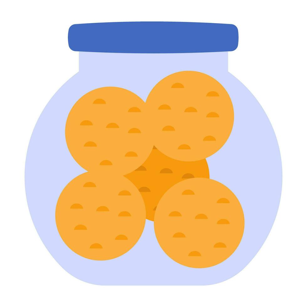 An editable design icon of cookies jar vector