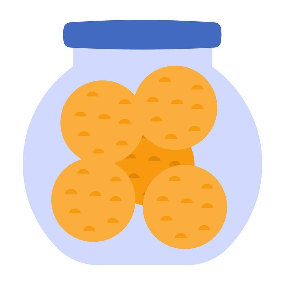 An editable design icon of cookies jar vector