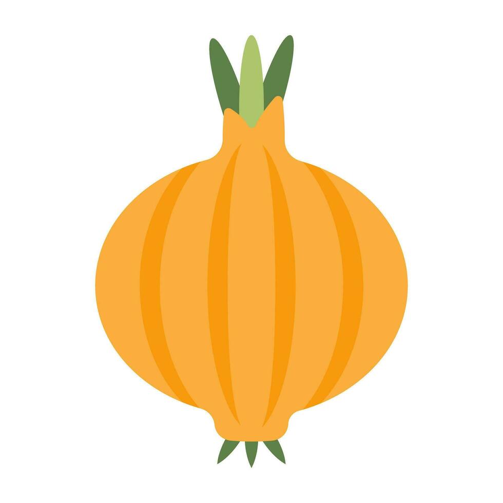 A flat design icon of onion vector