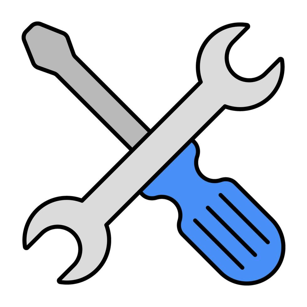 Editable design icon of wrench vector