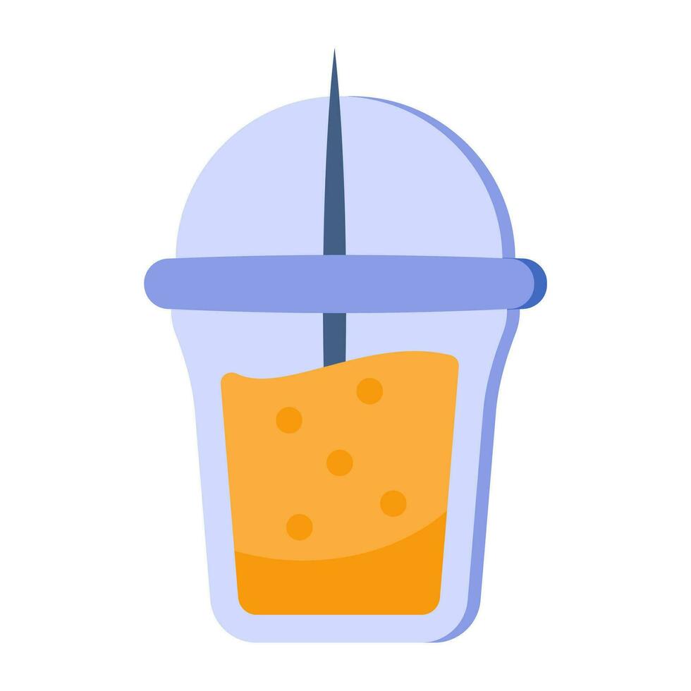 An editable design icon of takeaway drink vector