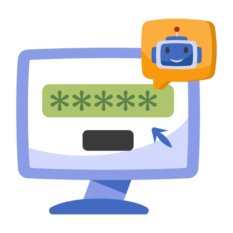 Monitor with passcode showcasing system Password icon vector