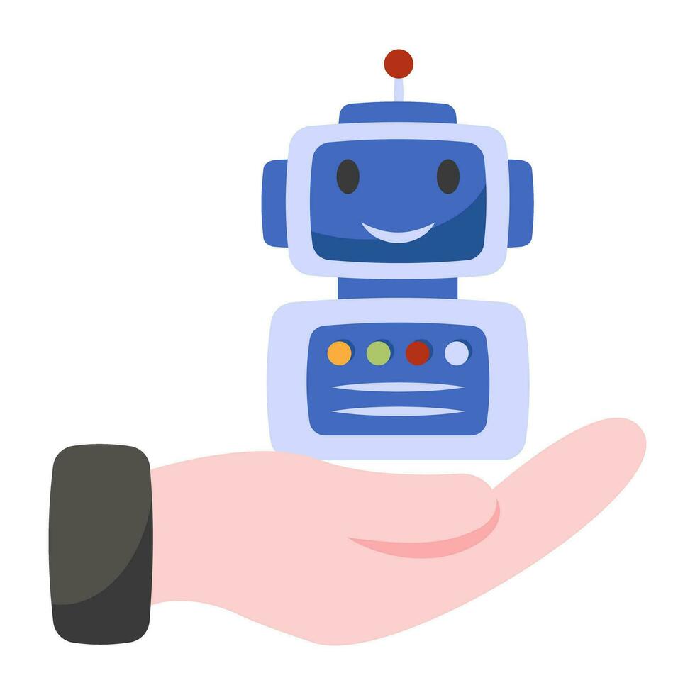A colored design icon of robot care vector