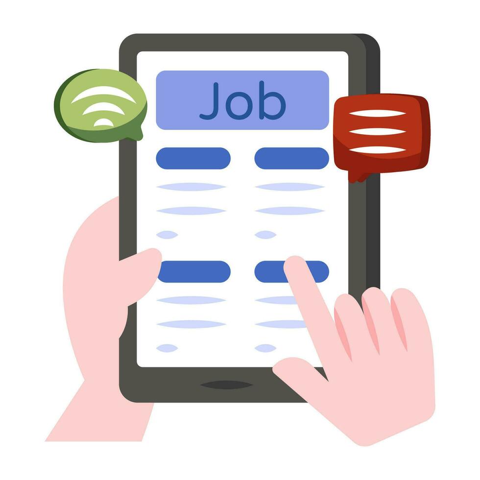A flat design icon of mobile cv vector