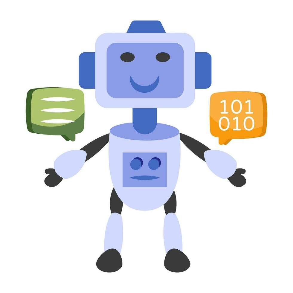 A colored design icon of mobile robot vector