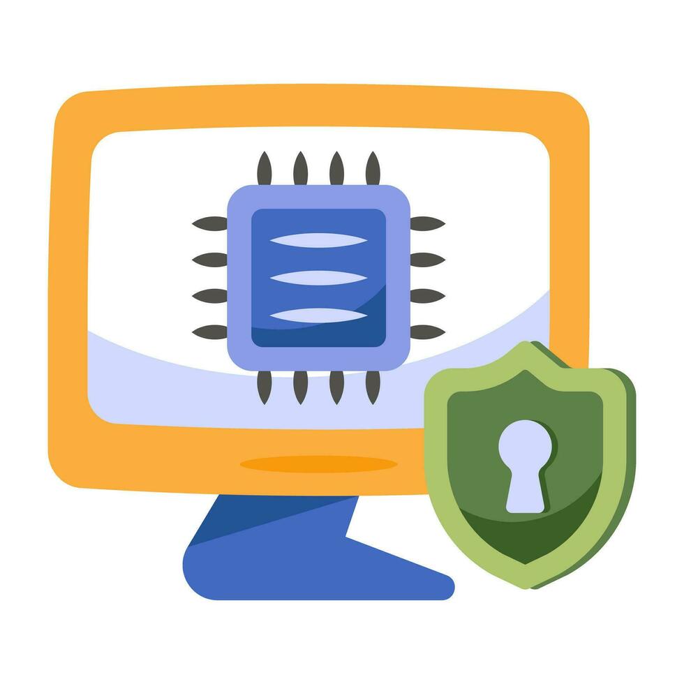 Perfect design icon of secure microchip vector