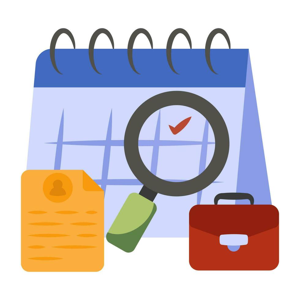A premium download icon of search schedule vector