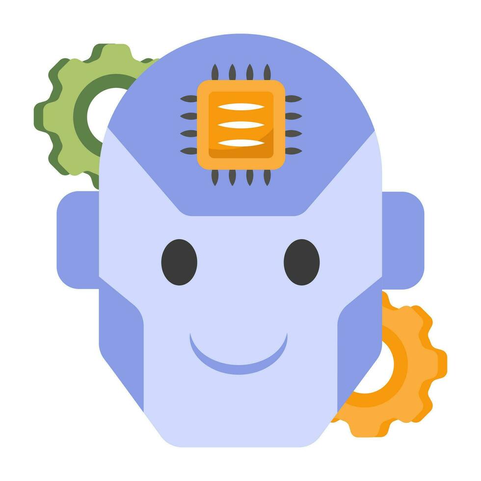 A colored design icon of robot setting vector