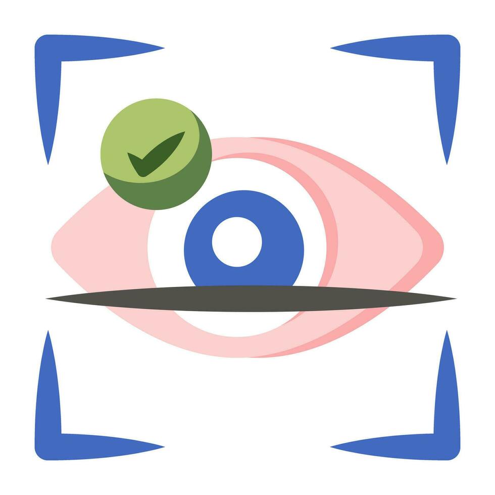 un ícono de diseño coloreado de reconocimiento de iris vector