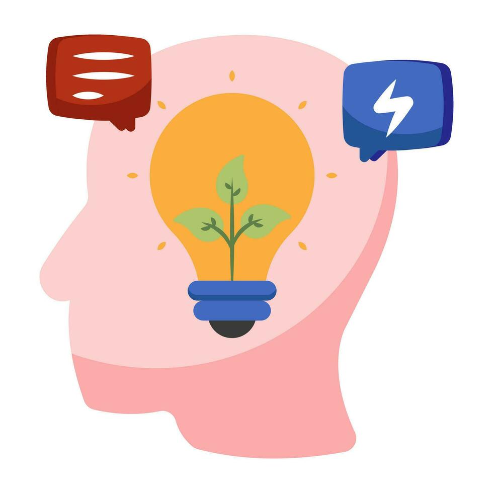 Premium design icon of green thinking vector
