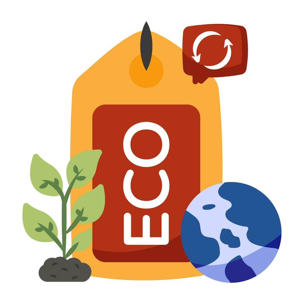 An icon design of eco tag vector