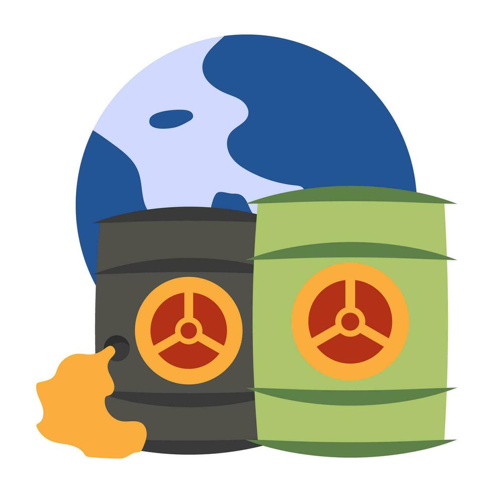 Trendy vector design of radioactive drum