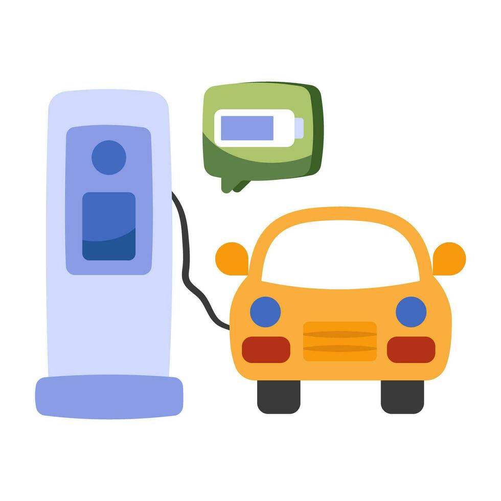 An icon design of electric car charging vector