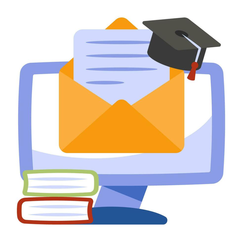 icono de diseño editable del correo educativo vector