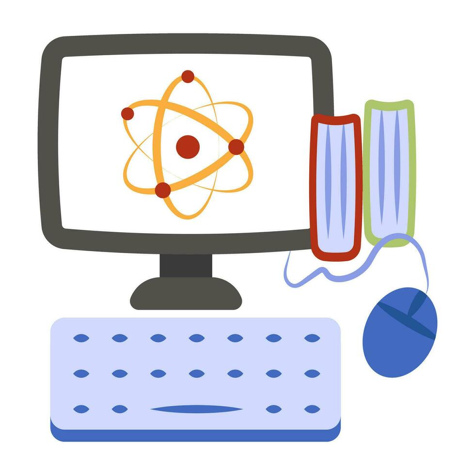 An icon design of online science vector