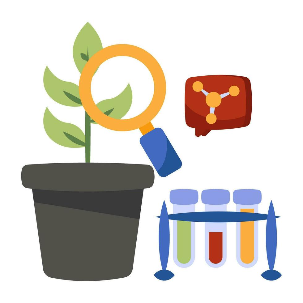 Trendy vector design of botanical research