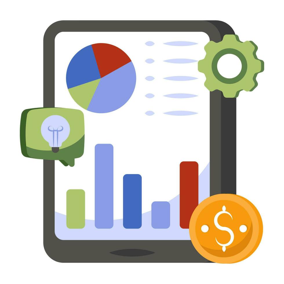 An icon design of mobile analytics vector